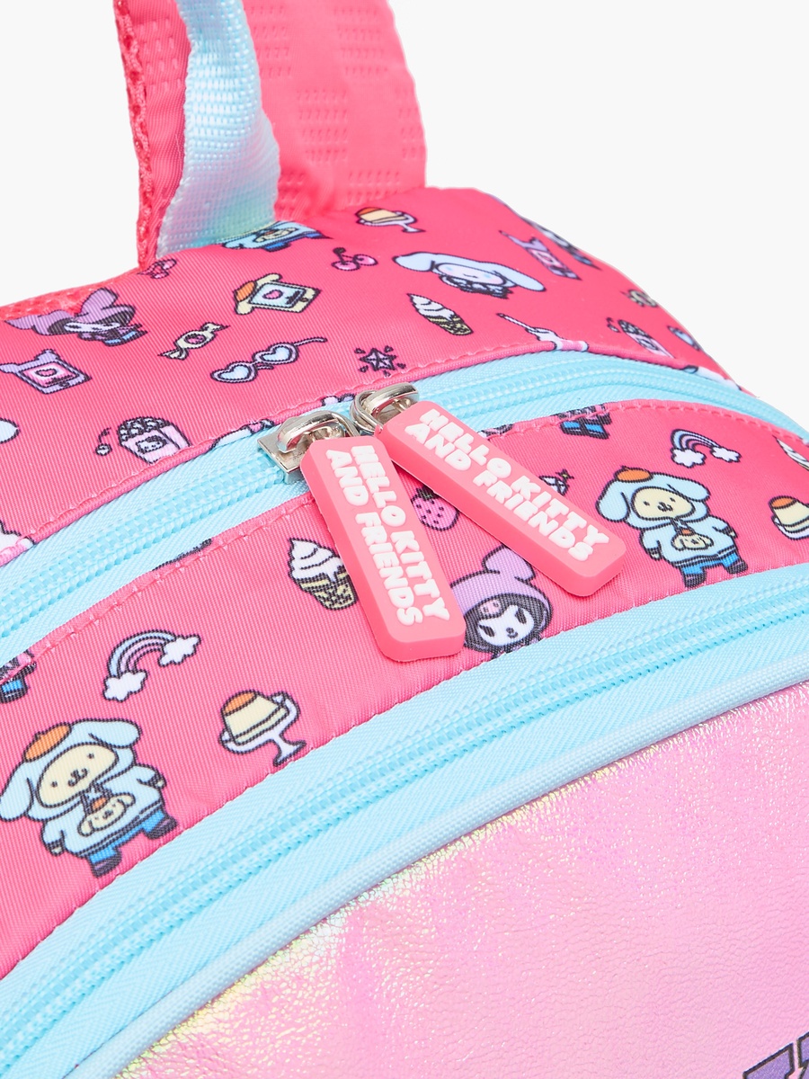 Hello Kitty and Friends Print Backpack with Adjustable Shoulder Straps and Zip Closure