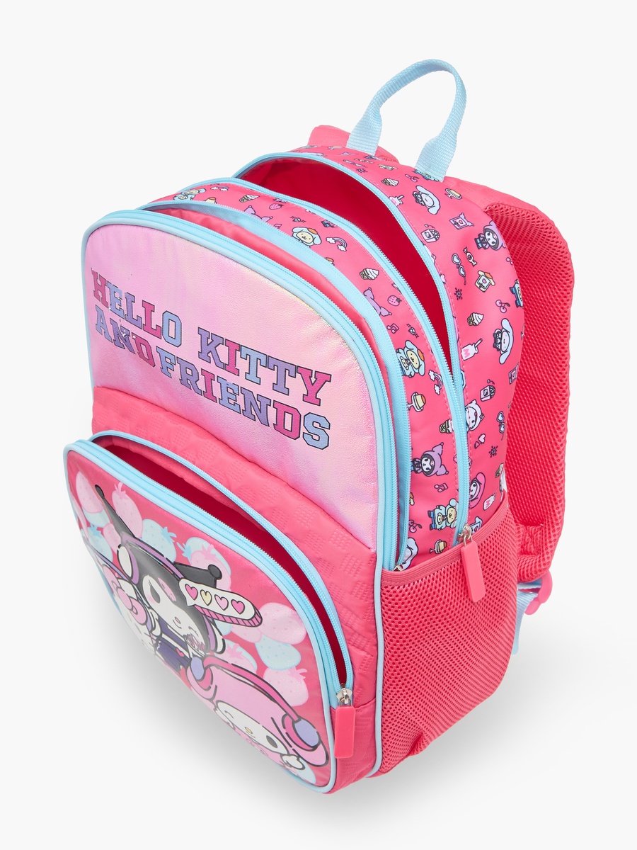 Hello Kitty and Friends Print Backpack with Adjustable Shoulder Straps and Zip Closure