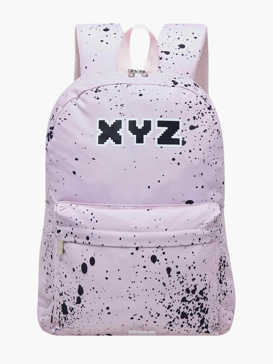 Printed Backpack with Adjustable Straps and Zip Closure - 18 inches
