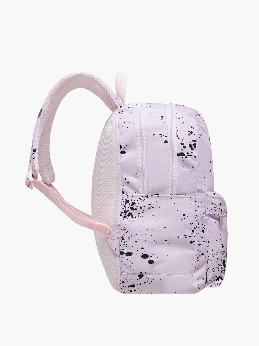 Printed Backpack with Adjustable Straps and Zip Closure - 18 inches