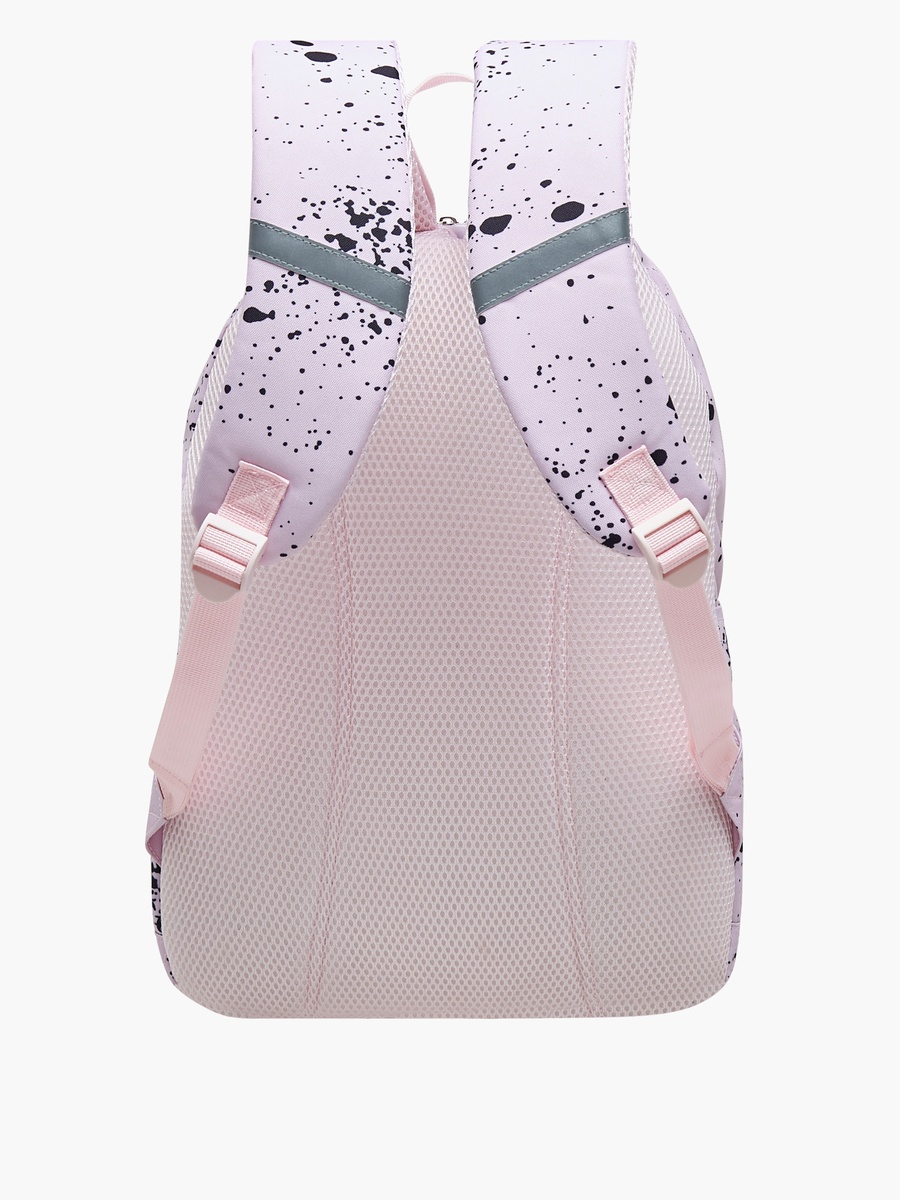 Printed Backpack with Adjustable Straps and Zip Closure - 18 inches