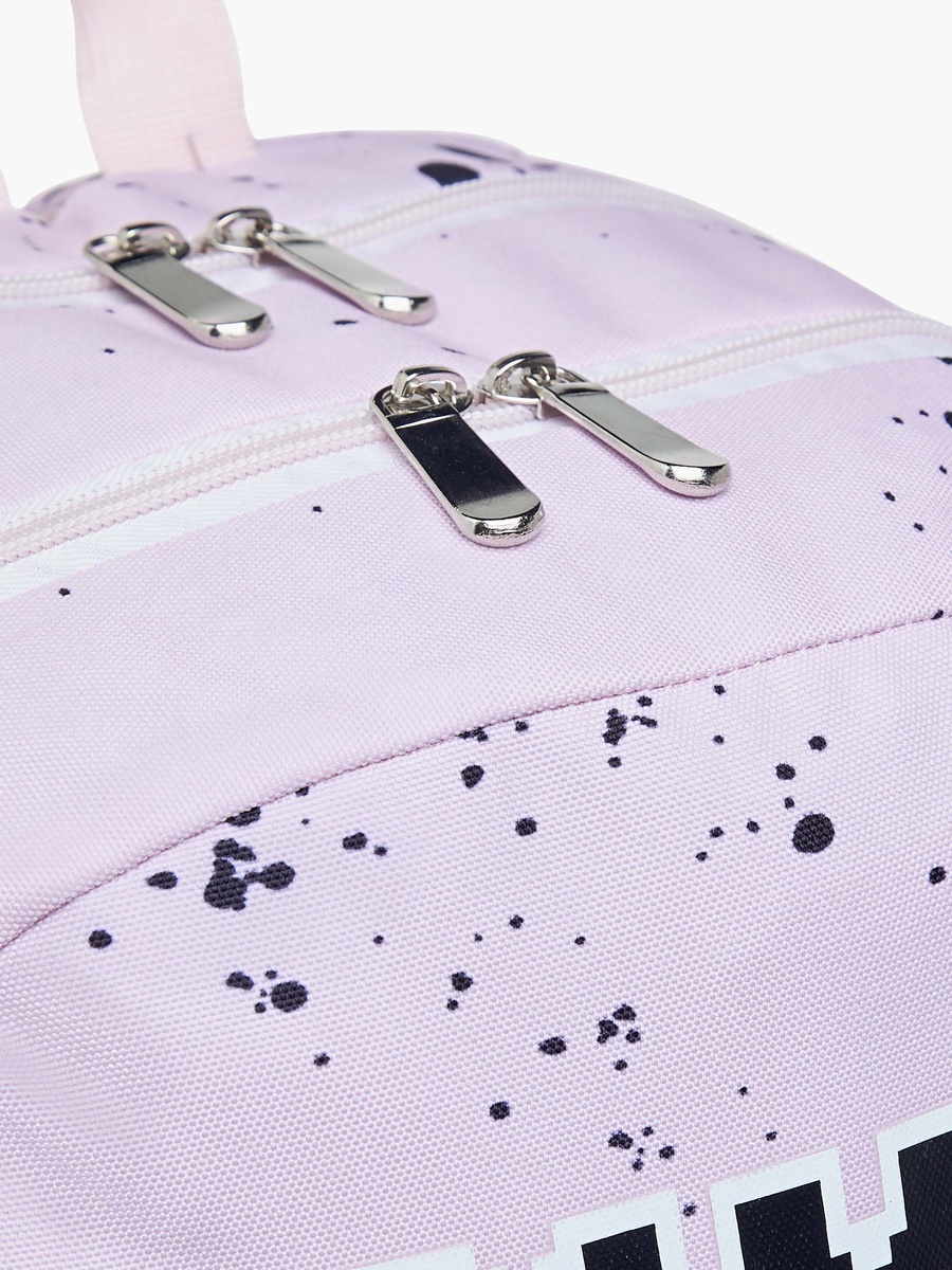 Printed Backpack with Adjustable Straps and Zip Closure - 18 inches