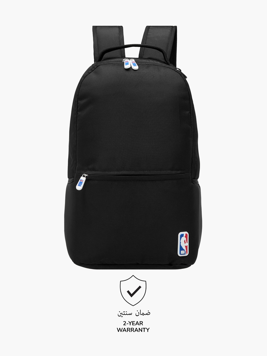 Solid Backpack with Adjustable Straps and Zip Closure - 18 inches