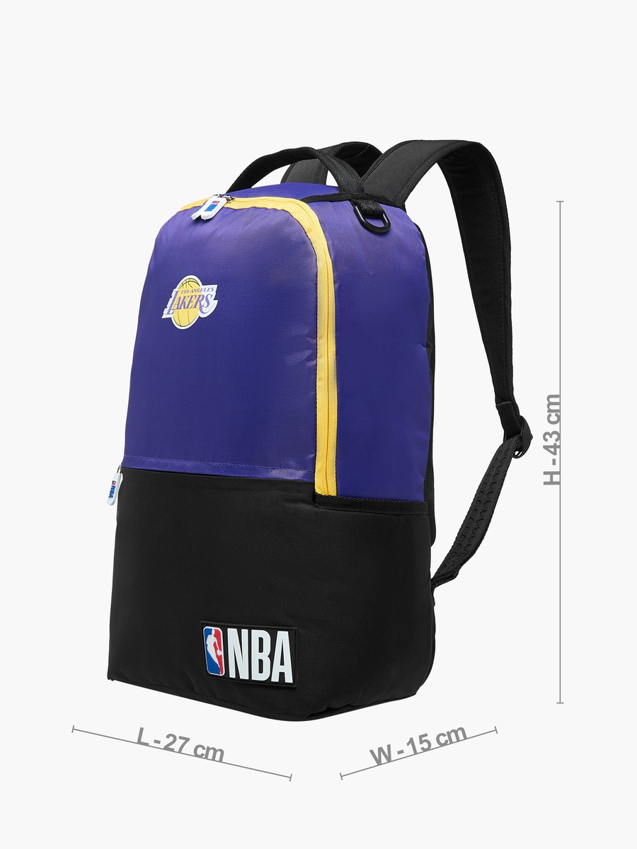 The Los Angeles Lakers Logo Detail Backpack with Zip Closure - 18 inches