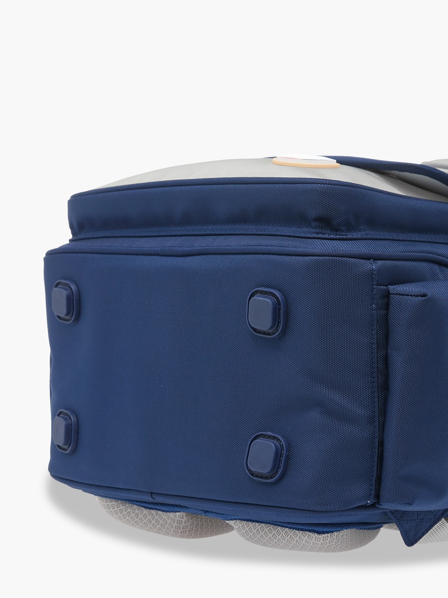 Colourblock Backpack with Adjustable Straps and Zip Closure - 16 inches