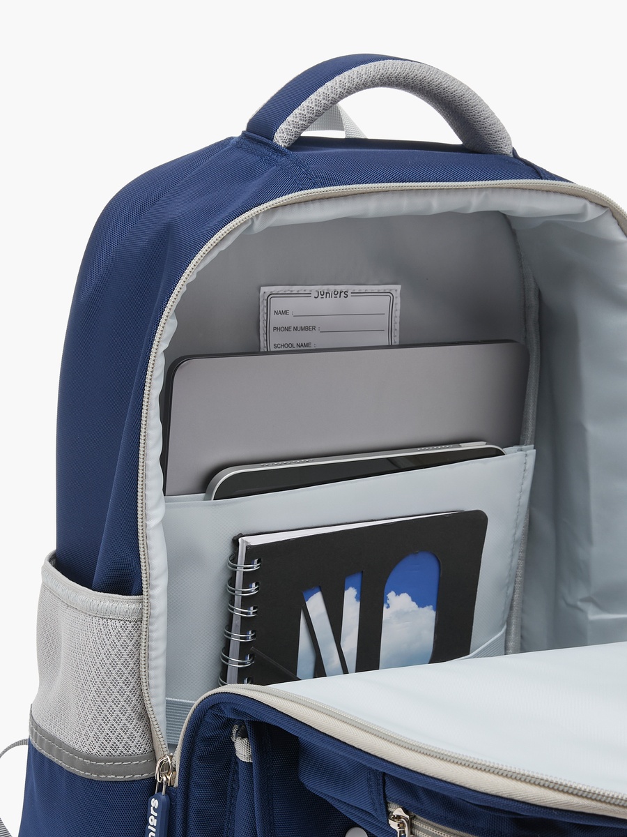 Colourblock Backpack with Adjustable Straps and Zip Closure - 16 inches