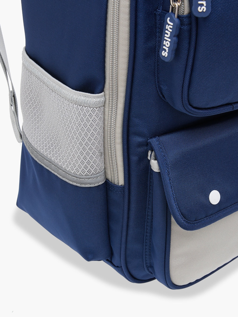 Colourblock Backpack with Adjustable Straps and Zip Closure - 16 inches