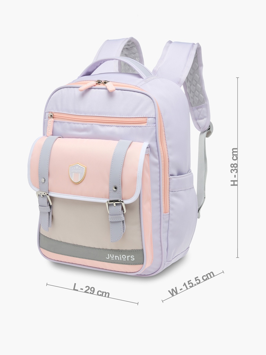 Colourblock Backpack with Adjustable Straps and Zip Closure - 15 inches