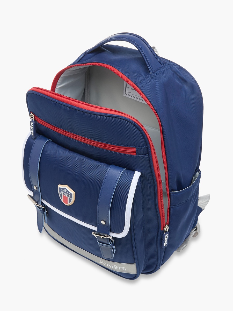 Logo Detail Backpack with Adjustable Straps and Zip Closure - 15 inches