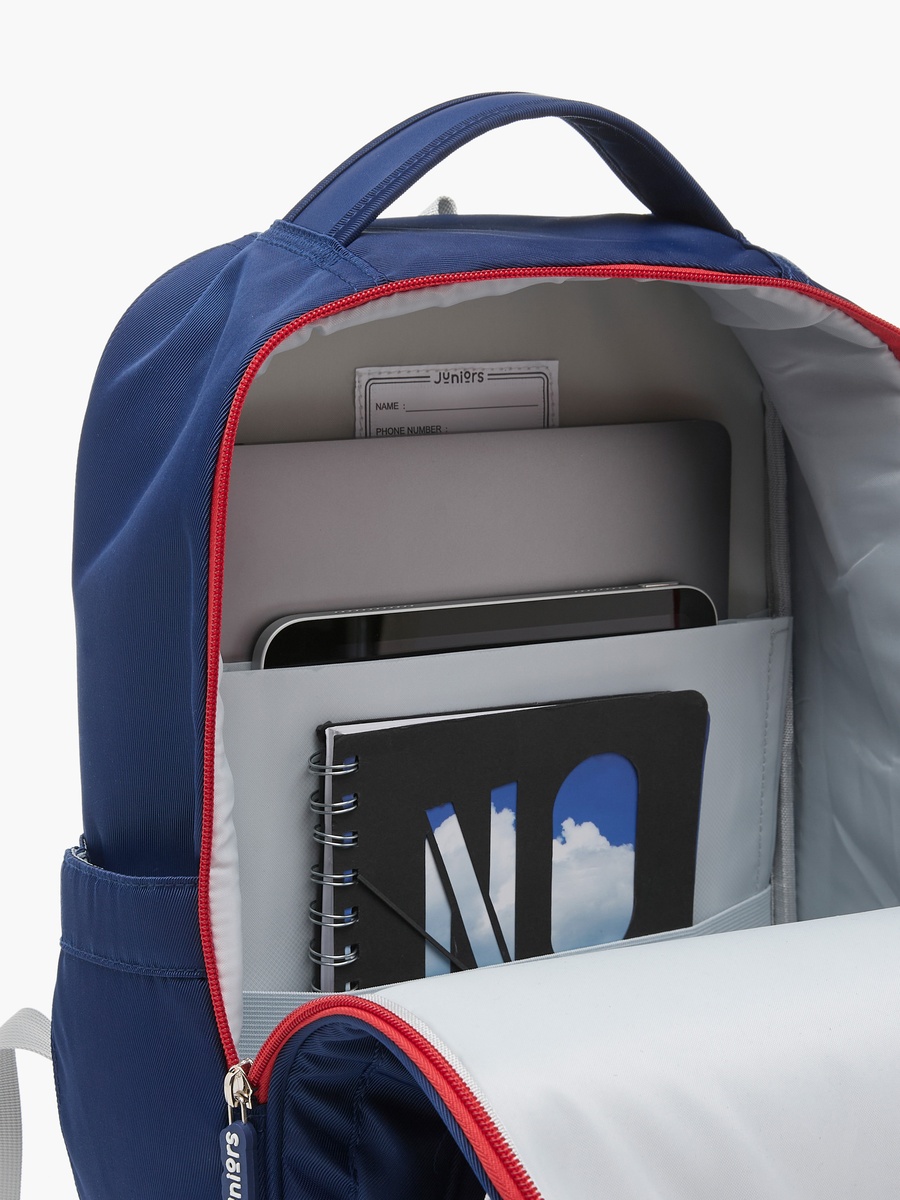 Logo Detail Backpack with Adjustable Straps and Zip Closure - 15 inches