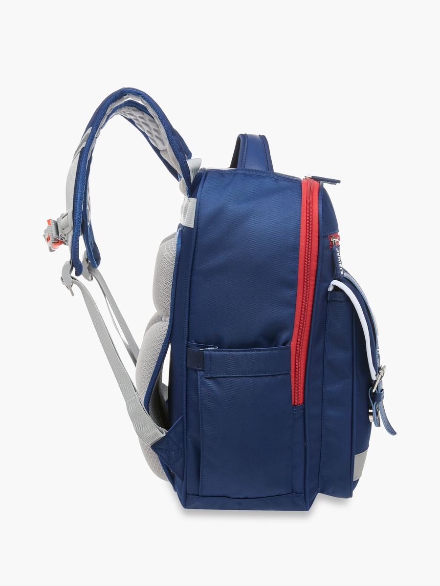Logo Detail Backpack with Adjustable Straps and Zip Closure - 15 inches