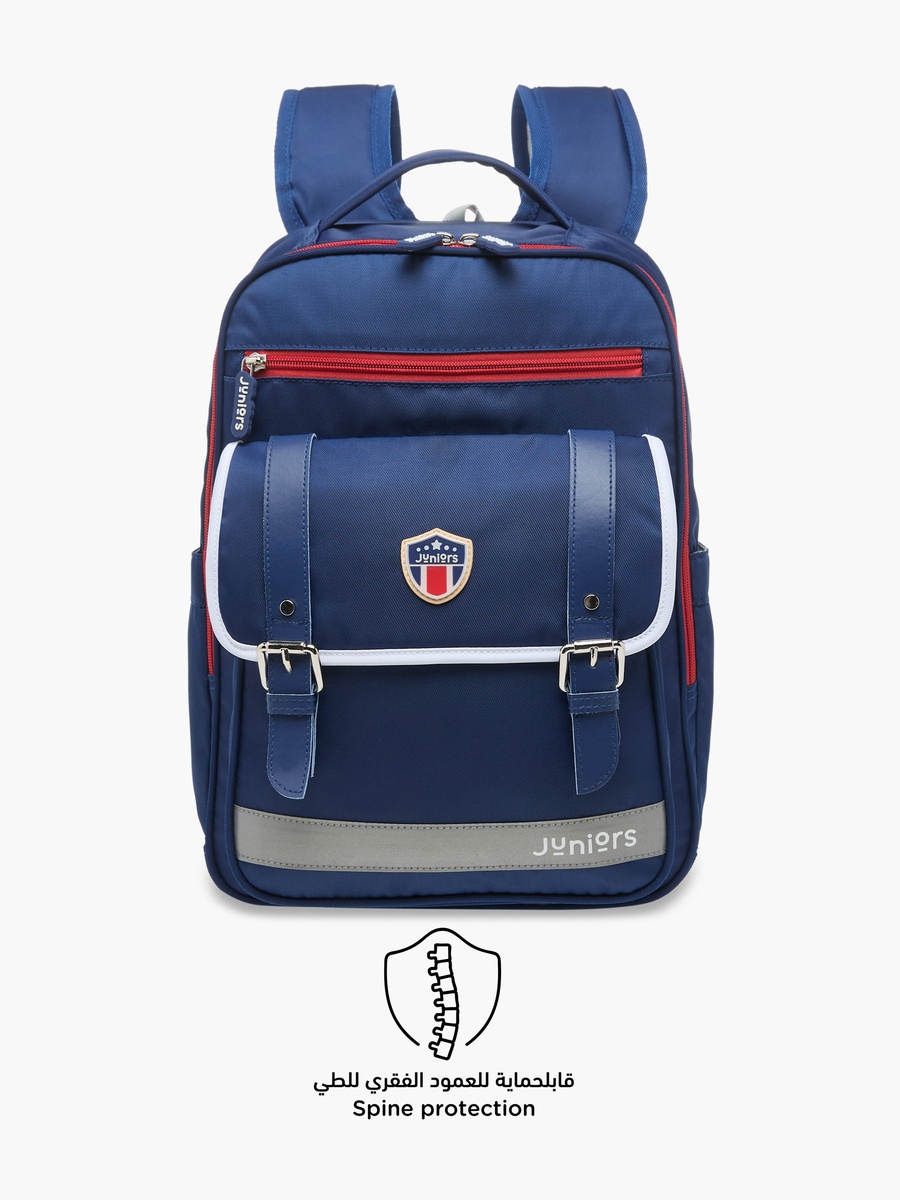 Logo Detail Backpack with Adjustable Straps and Zip Closure - 15 inches