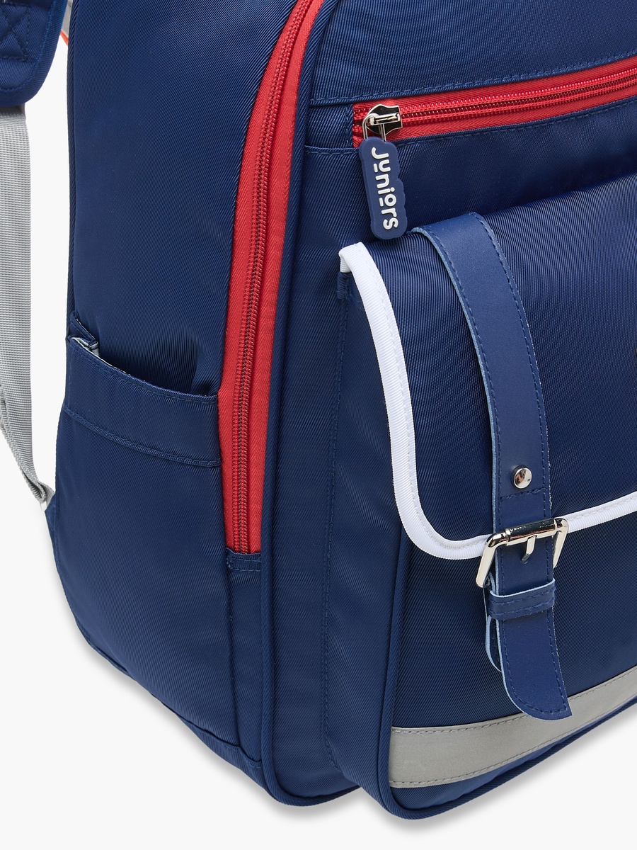 Logo Detail Backpack with Adjustable Straps and Zip Closure - 15 inches