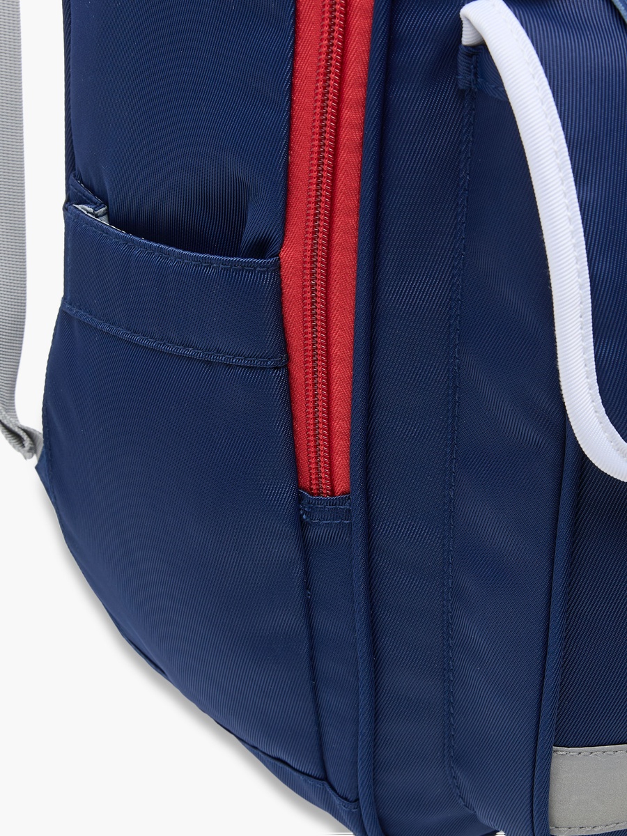 Logo Detail Backpack with Adjustable Straps and Zip Closure - 15 inches