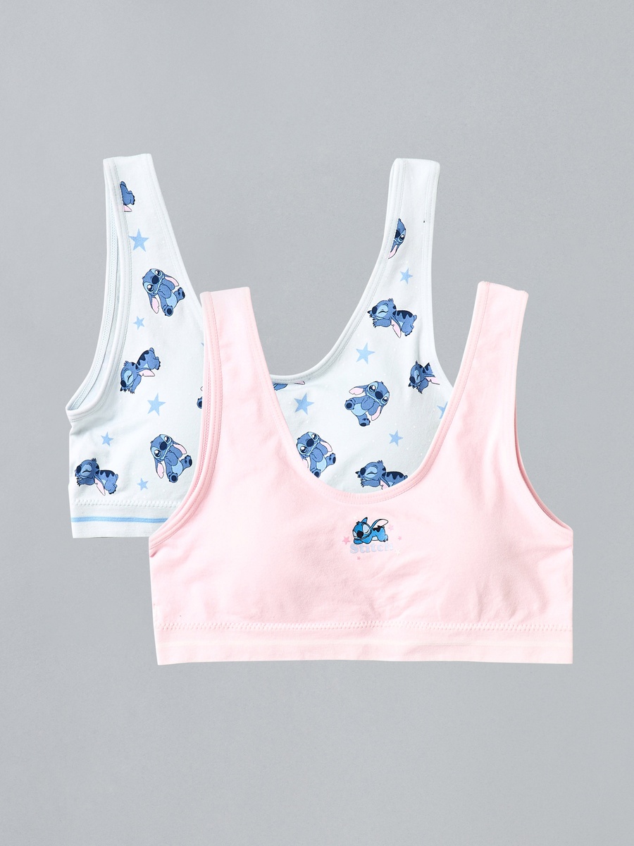 Pack of 2 - Stitch Print Padded Trainer Bra