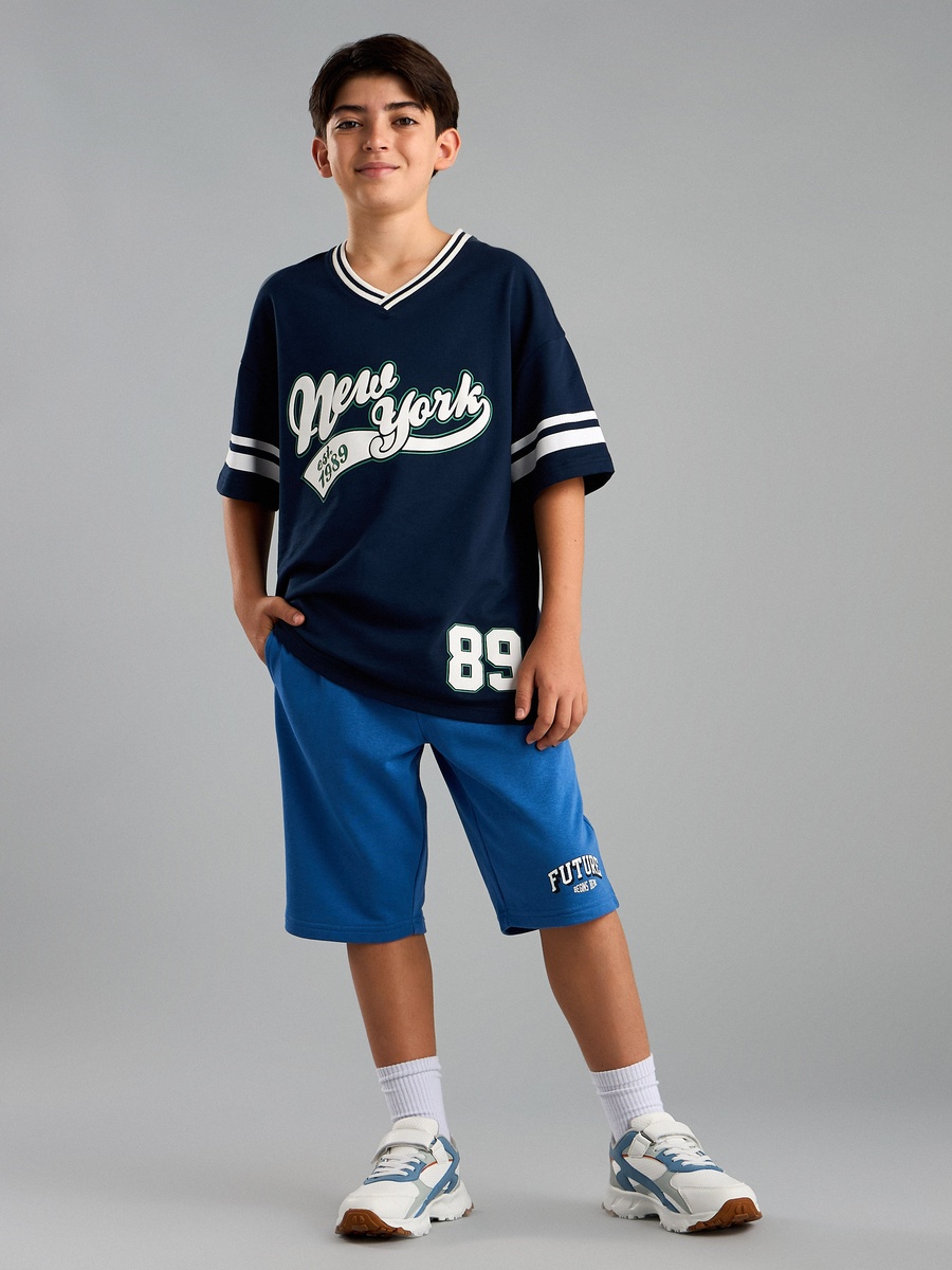 Typographic Print Shorts with Pockets