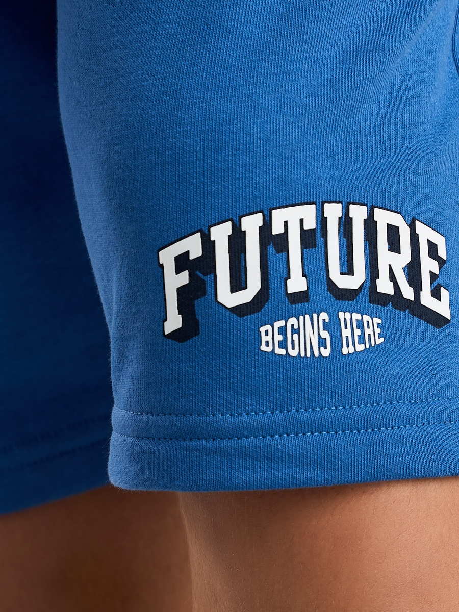 Typographic Print Shorts with Pockets