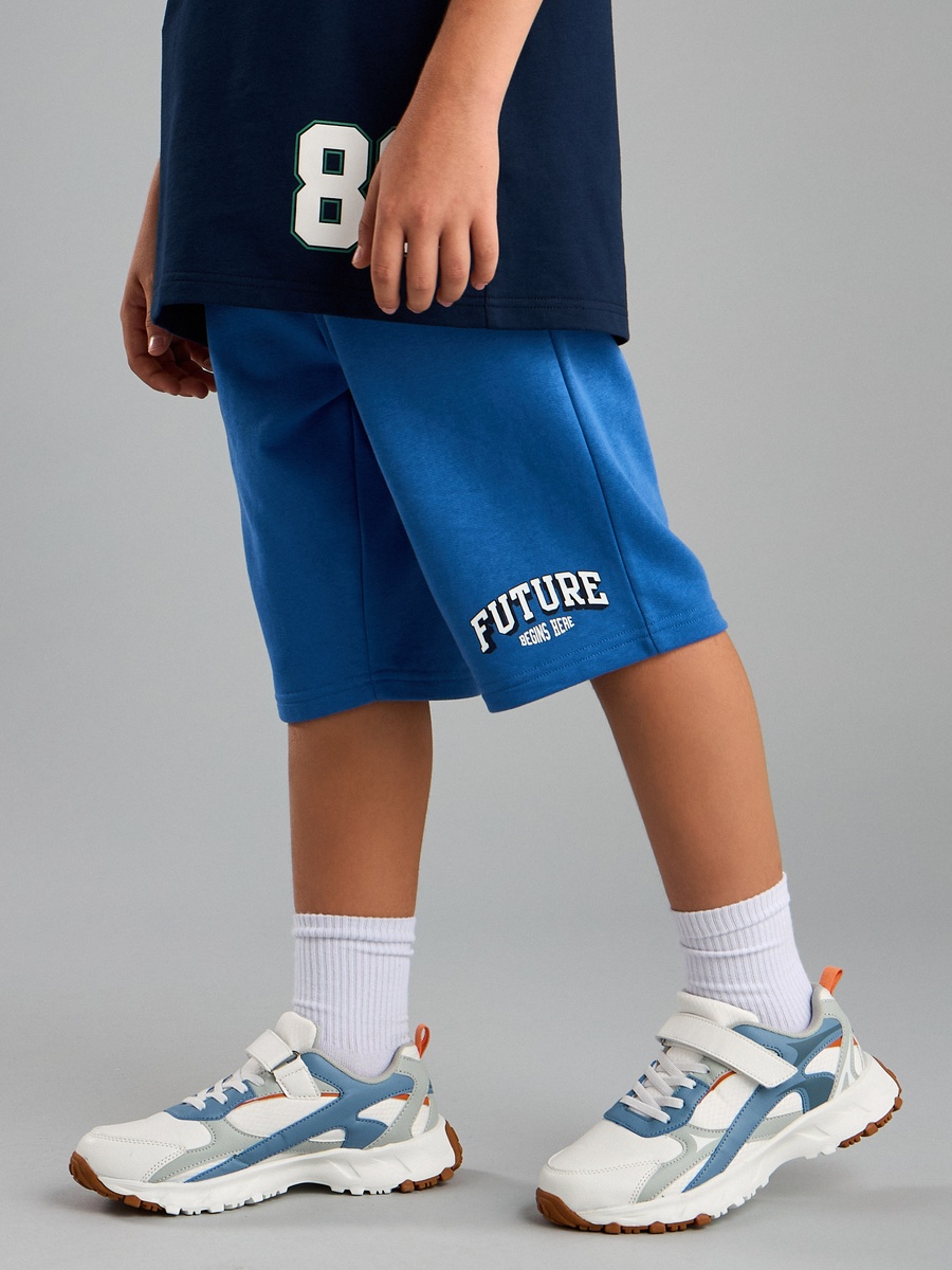 Typographic Print Shorts with Pockets