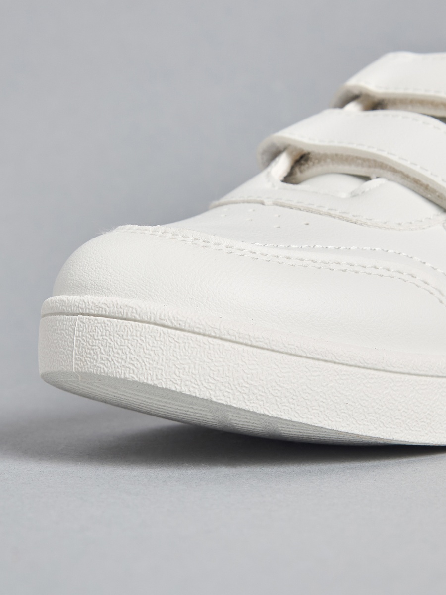 Panelled School Shoes with Hook and Loop Closure