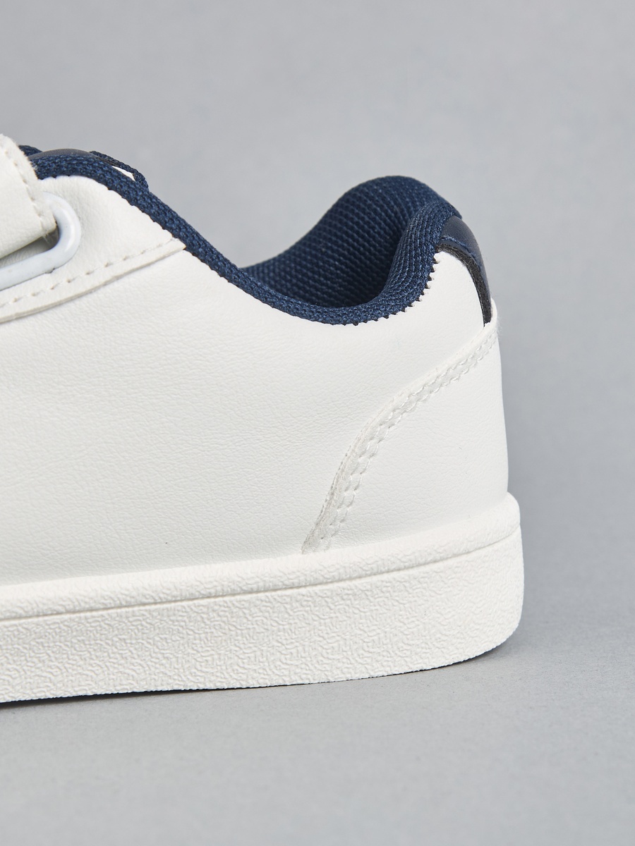 Panelled School Shoes with Hook and Loop Closure