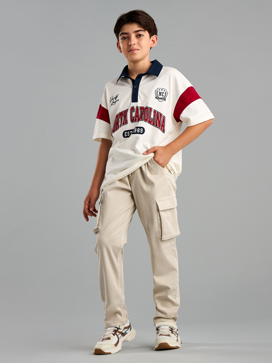 Plain Stretchable Cargo Pants