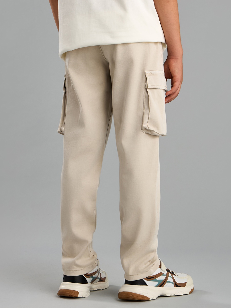 Plain Stretchable Cargo Pants