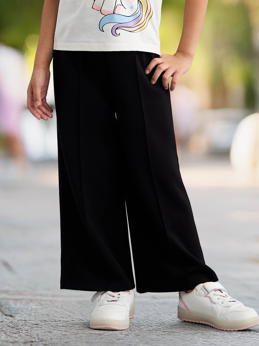 Pintuck Wide Leg Pants