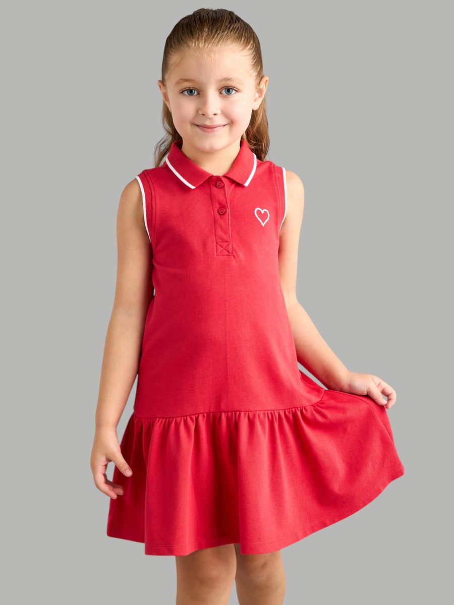 Heart Pique Sleeveless Polo Dress