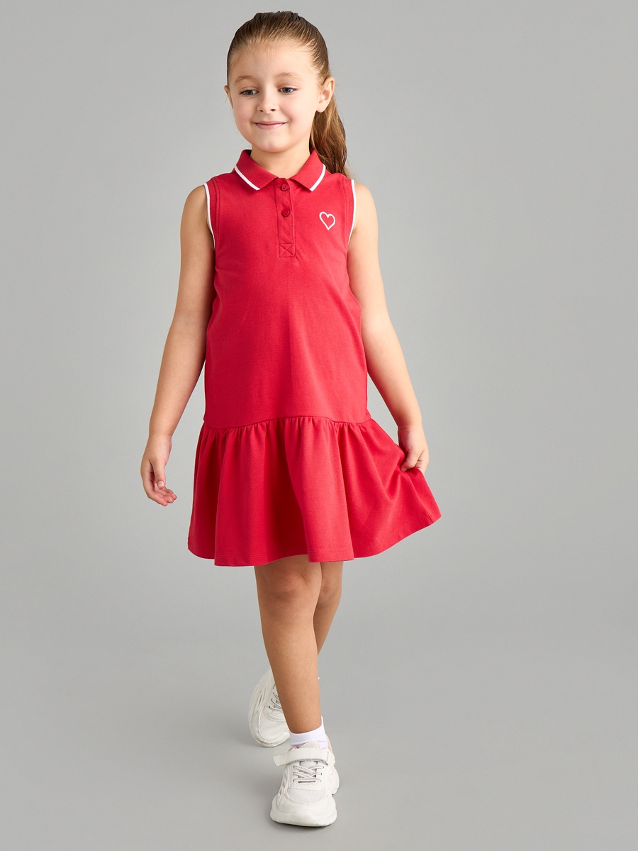 Heart Pique Sleeveless Polo Dress