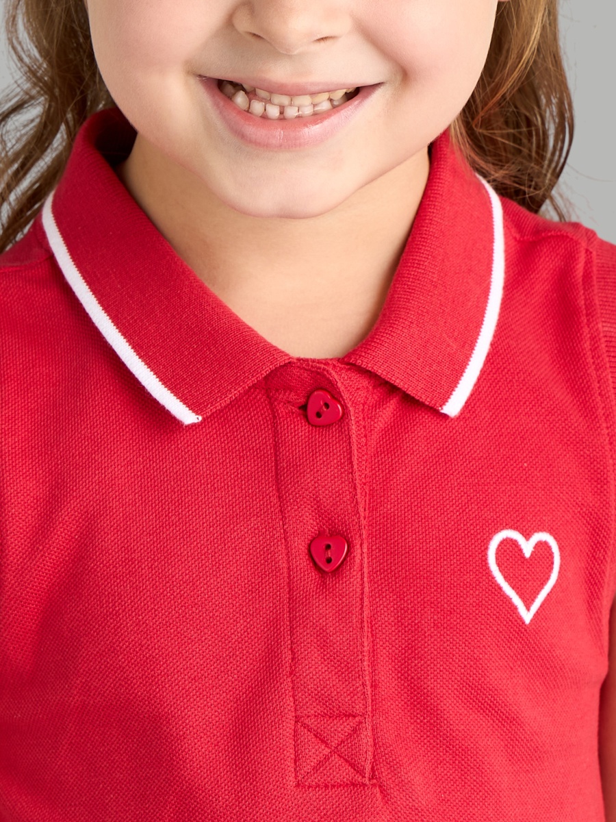 Heart Pique Sleeveless Polo Dress