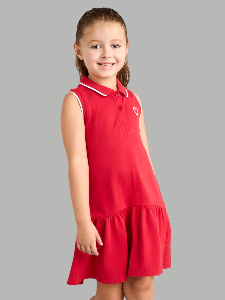 Heart Pique Sleeveless Polo Dress