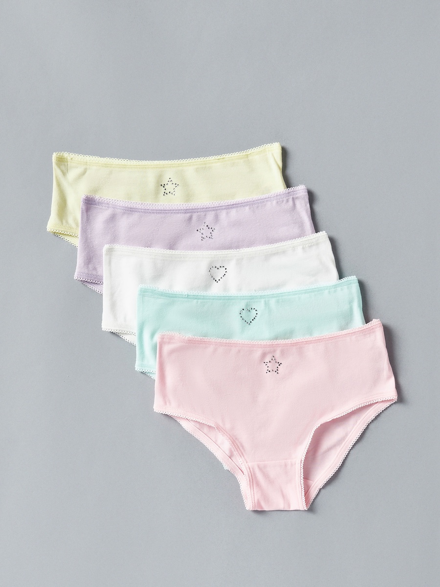 Pack of 5 - Stud Embellished Briefs