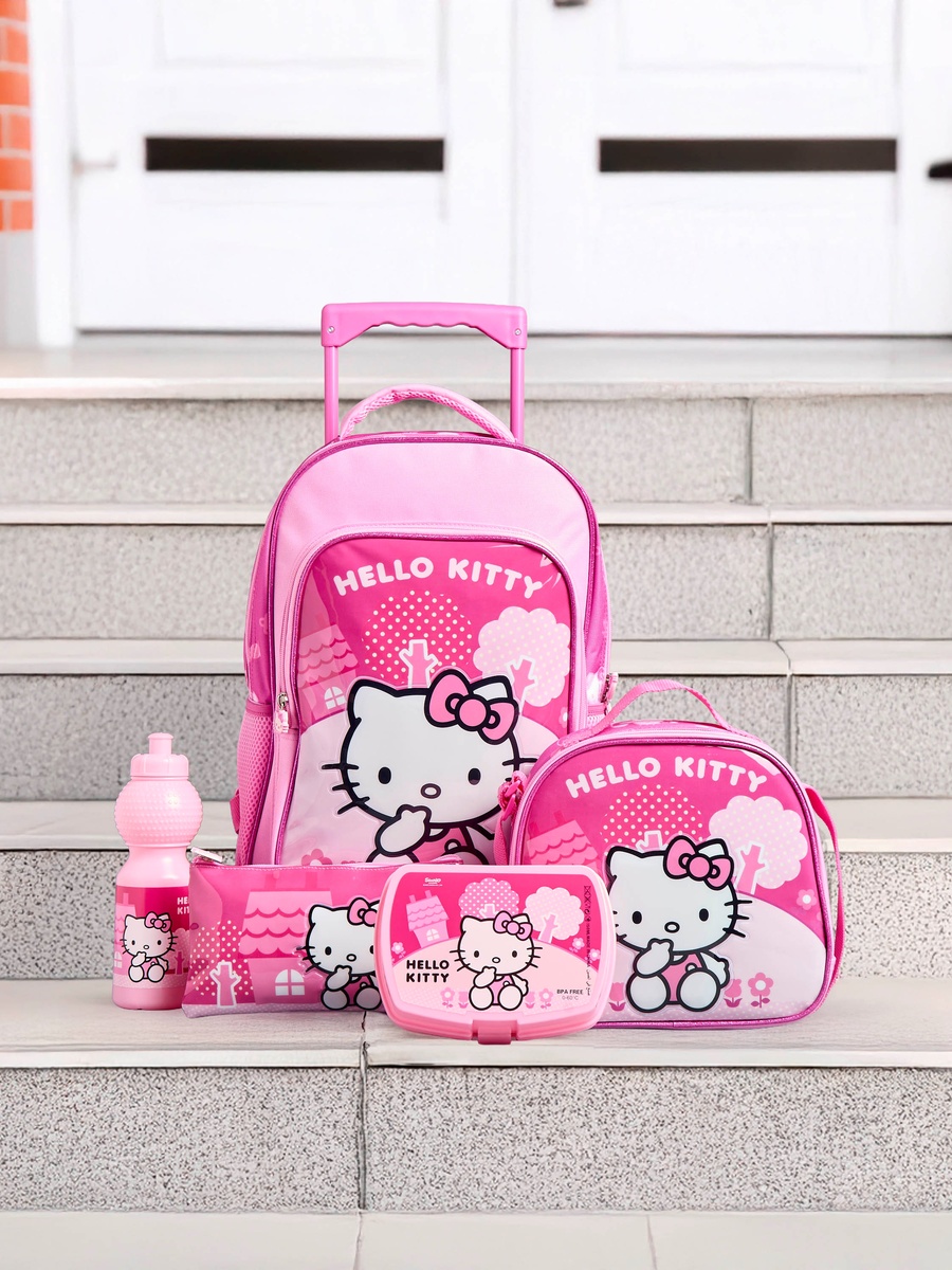 hello kitty backpack trolley x FUL 14.5" Ride-Along Summertime Kids Luggage one elastic mesh that can hold bottles  Hello Kitty Trolley School