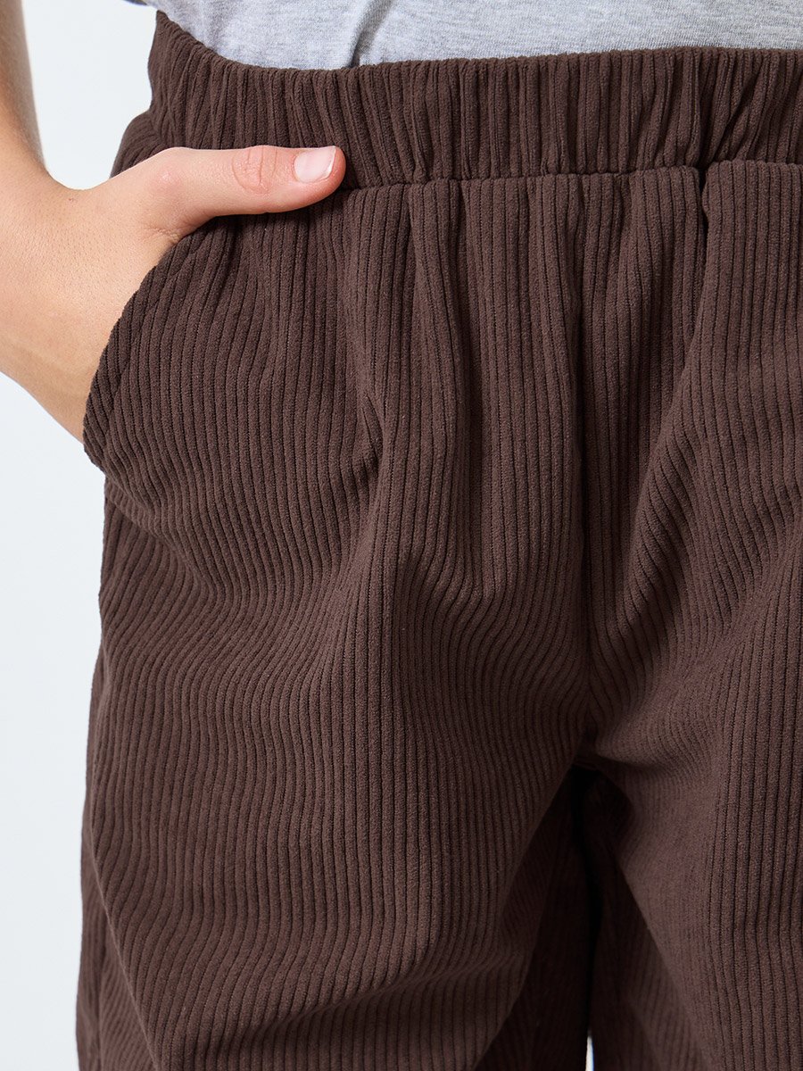 Teens Brown Corduroy Straight Leg Pants