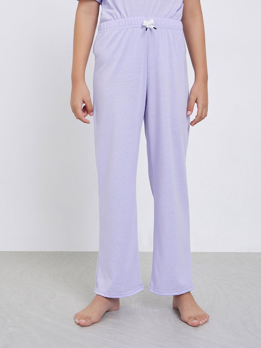 Teens Lilac Floral Print T-Shirt and Pyjama Set