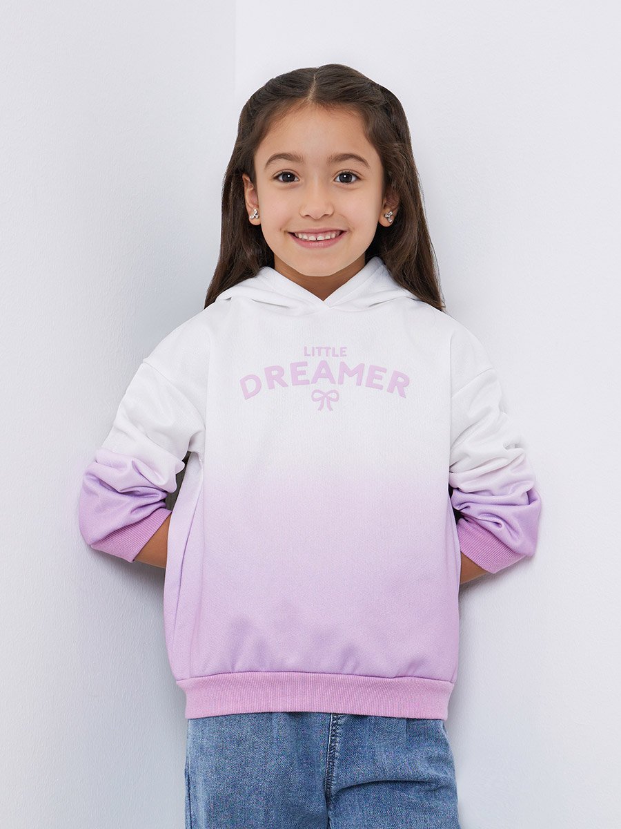 Girls Tie-Dye Slogan Print Hoodie