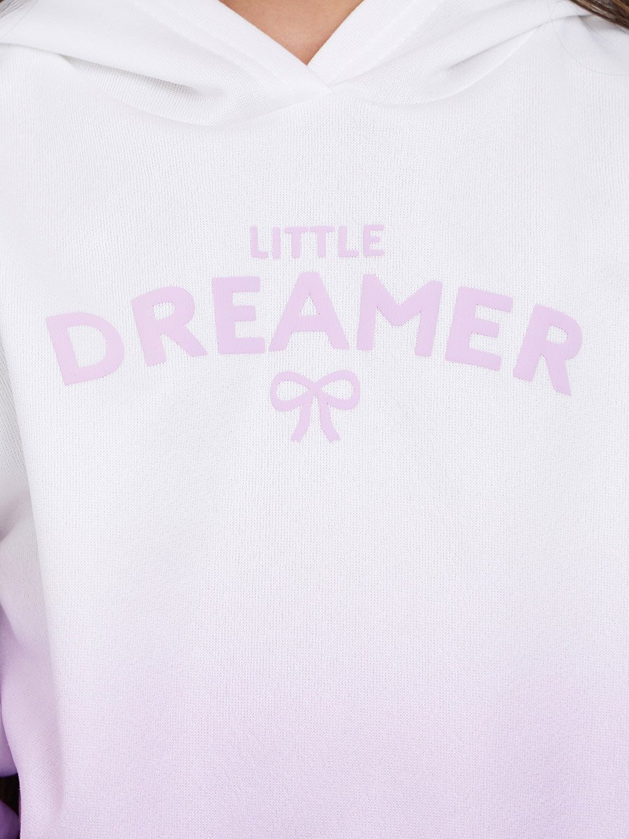 Girls Tie-Dye Slogan Print Hoodie