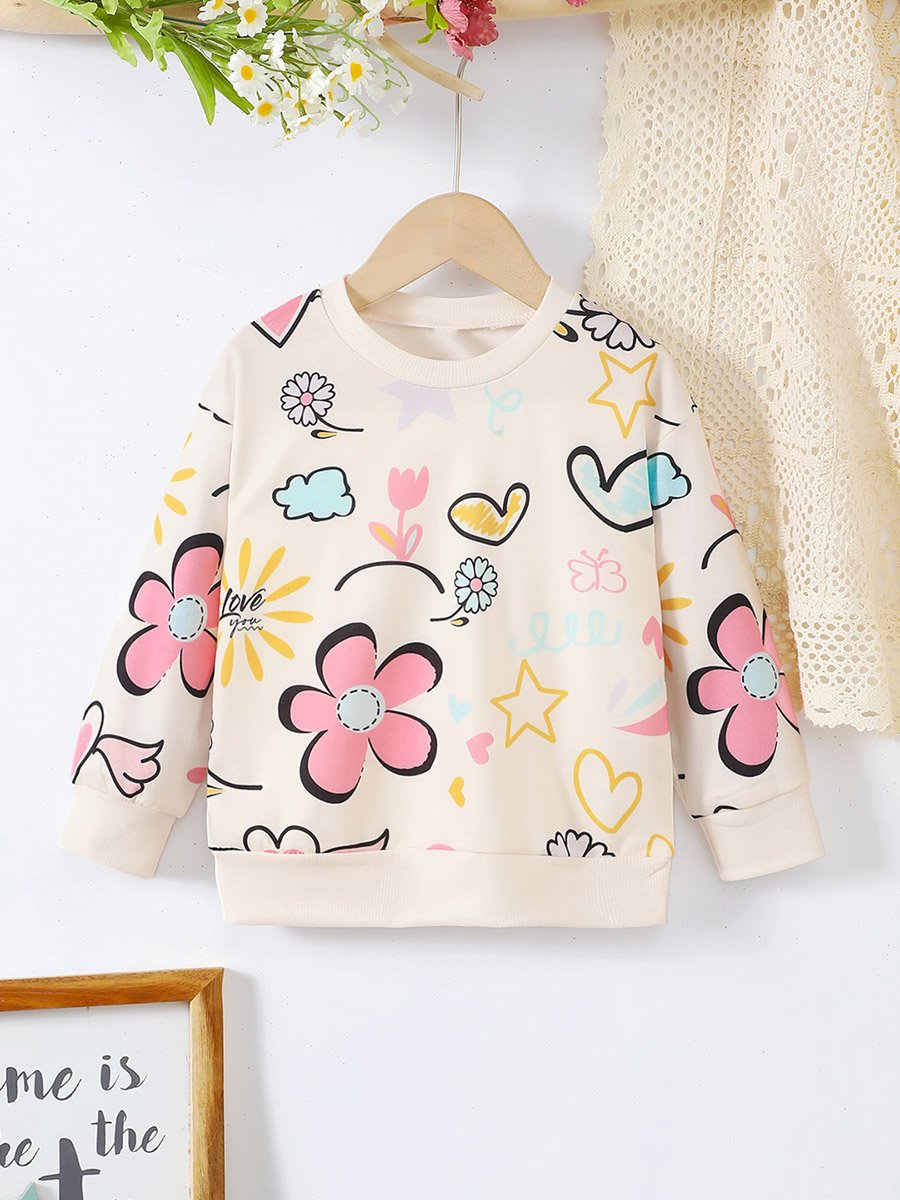 Girls Graphic Print Long Sleeve T-Shirt