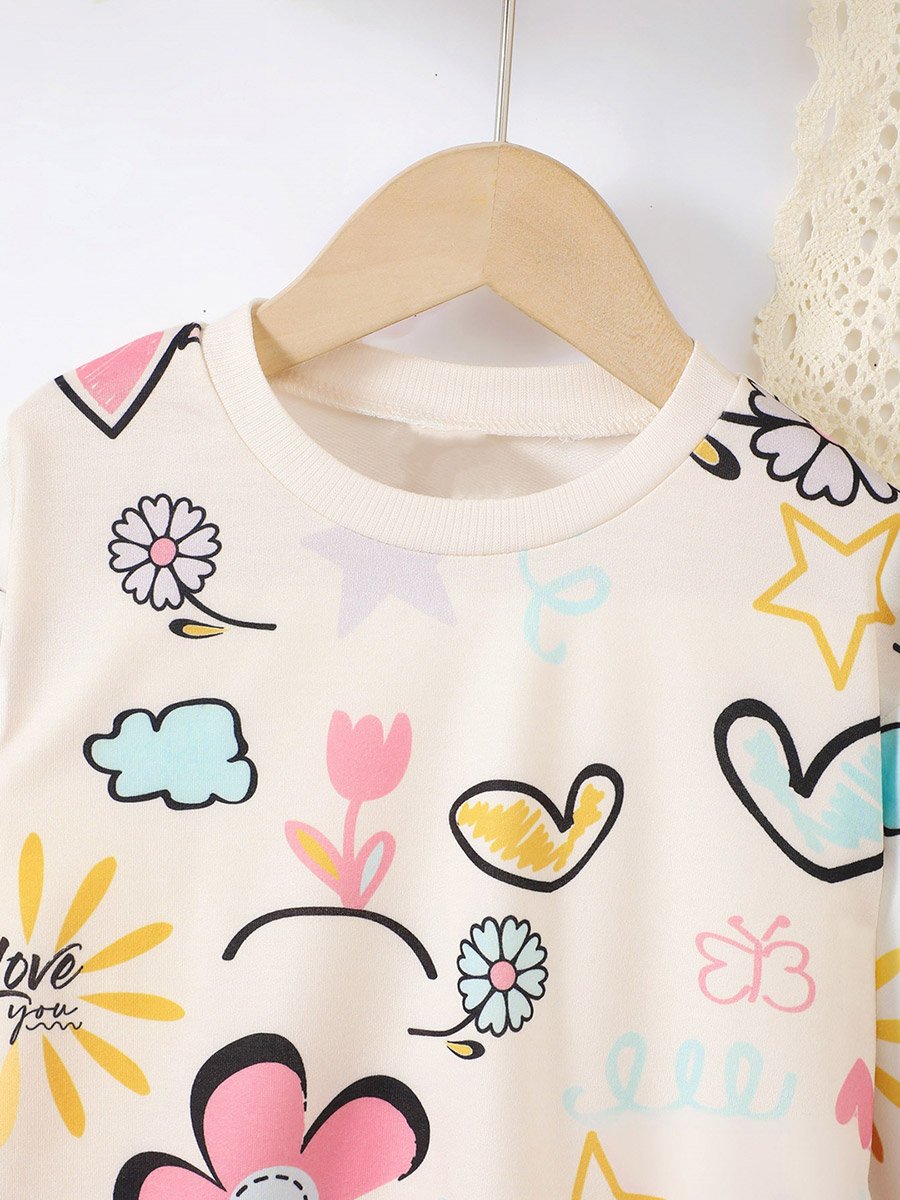 Girls Graphic Print Long Sleeve T-Shirt