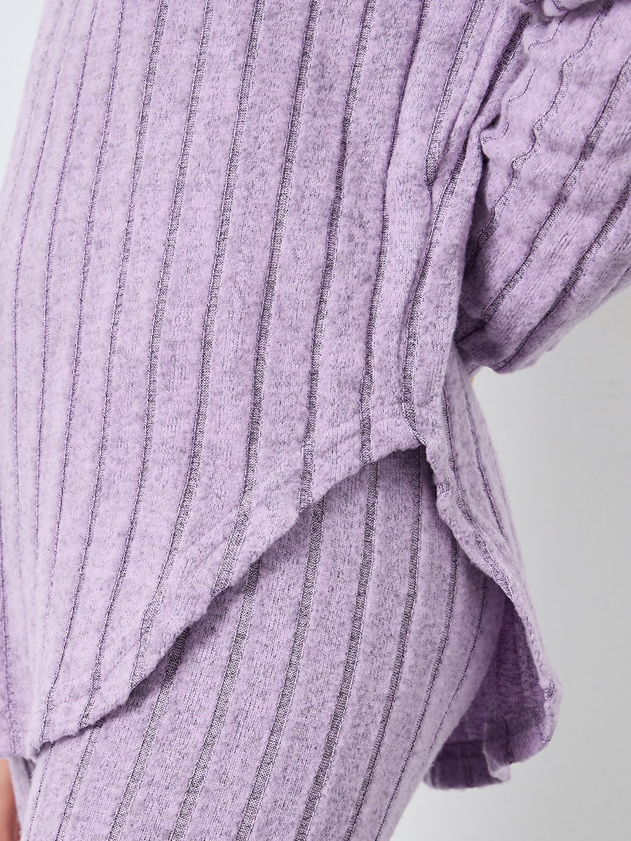 Teens Lilac Hooded Knit Top and Leggings Set