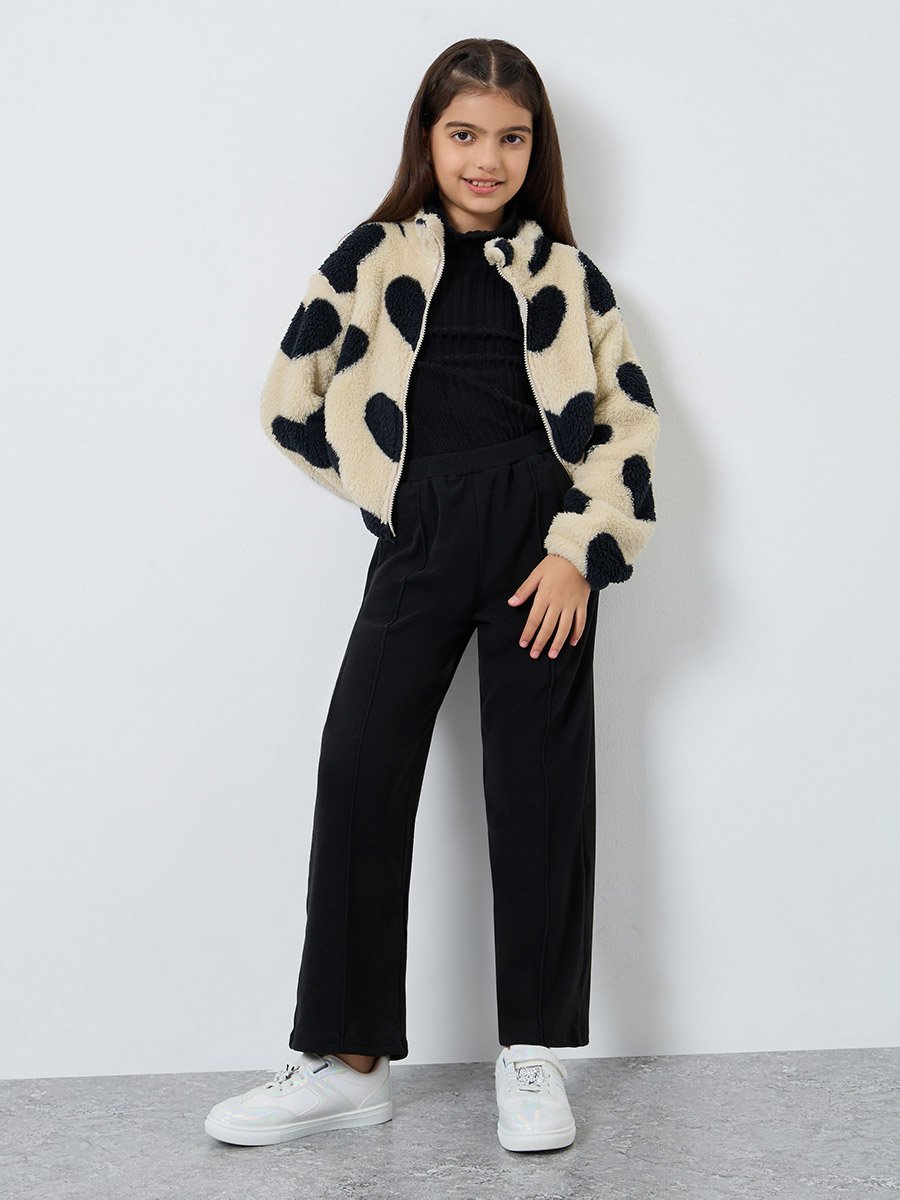 Teens Black Straight Leg Trousers
