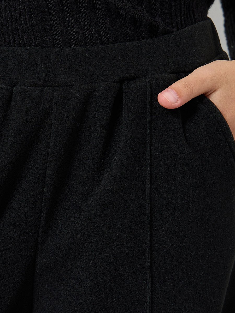 Teens Black Straight Leg Trousers