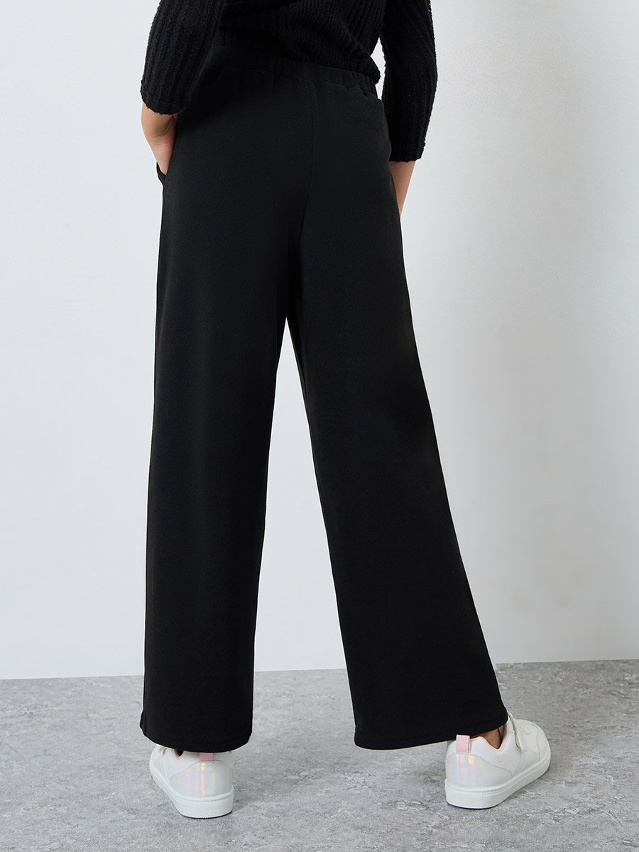 Teens Black Straight Leg Trousers