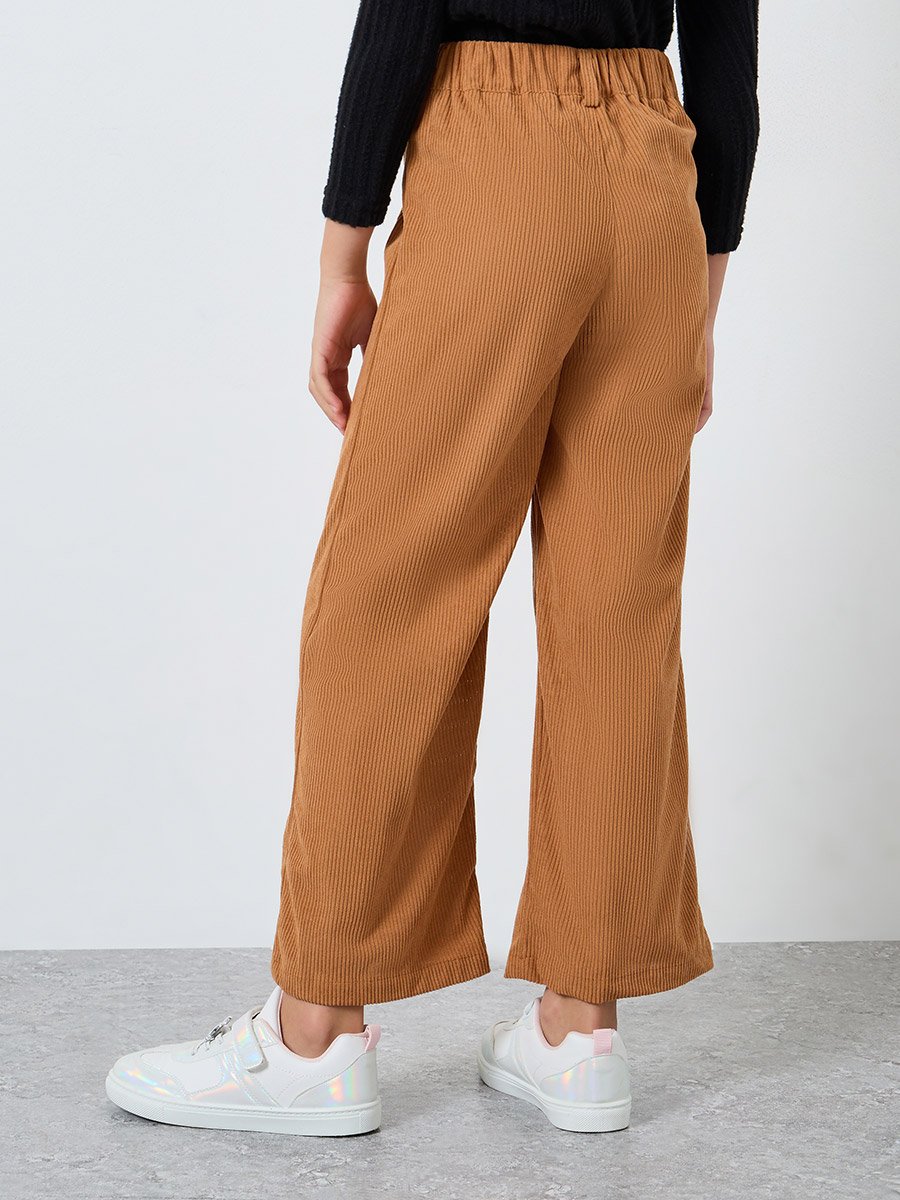 Teens Rust Corduroy Wide Leg Pants