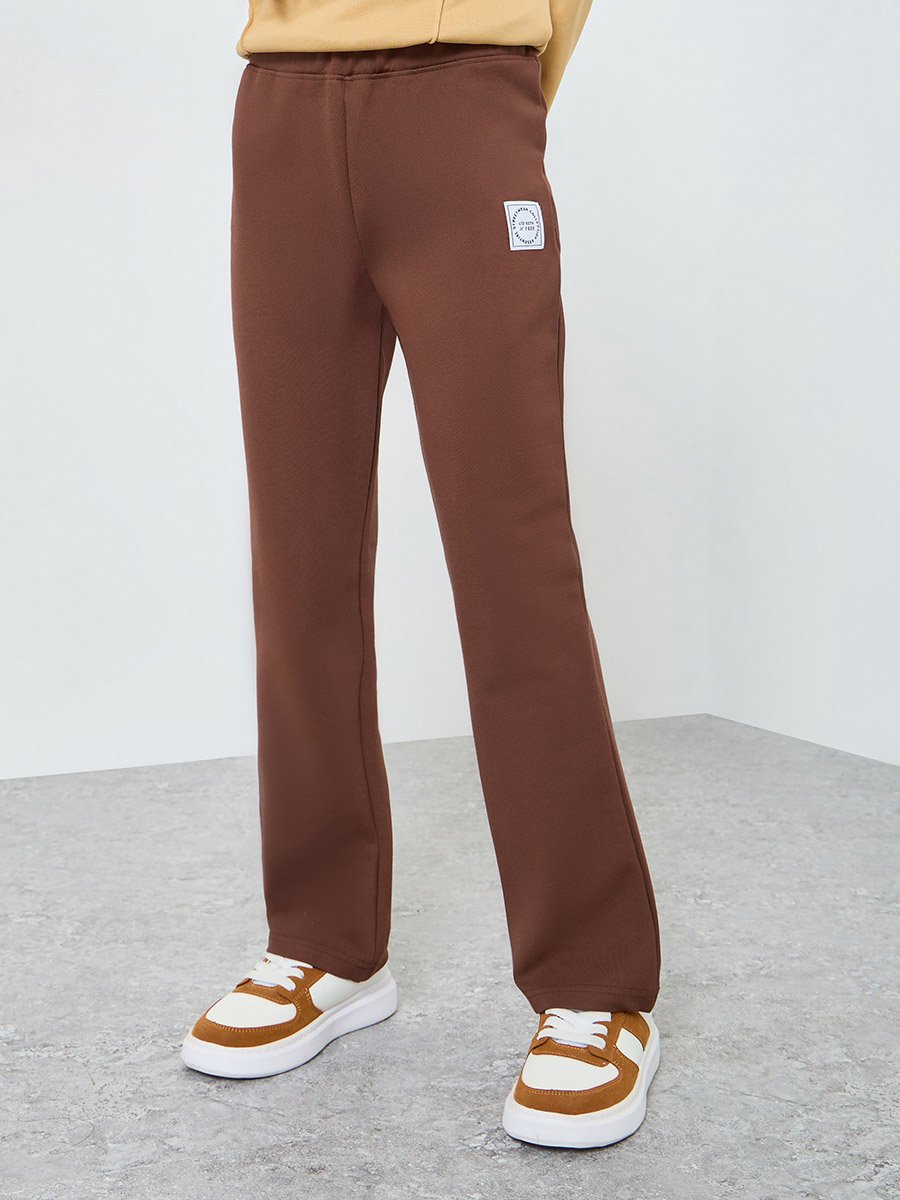 Teens Badge Detail Elastic Waist Leggings