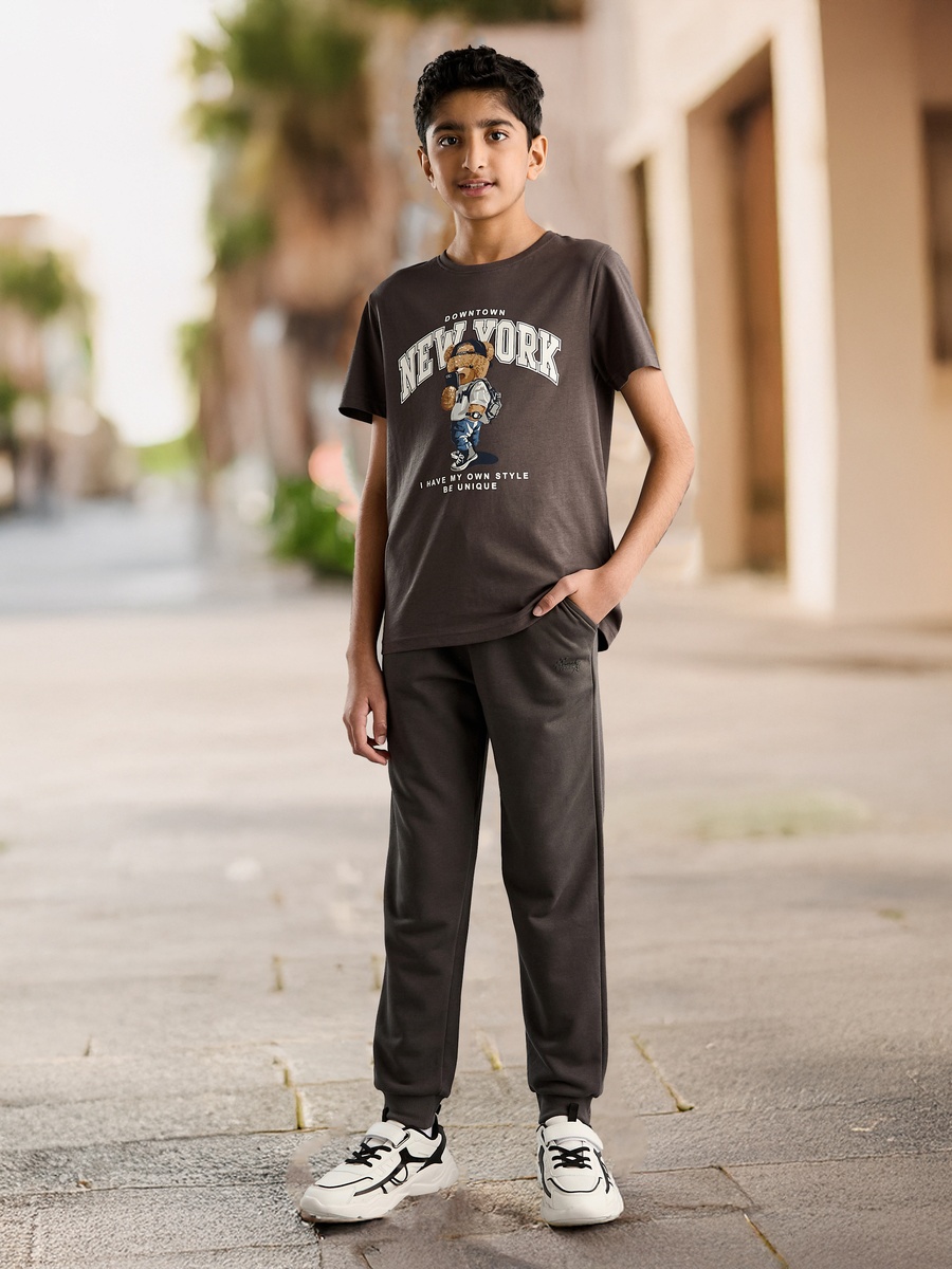 Bear Print Cotton T-Shirt