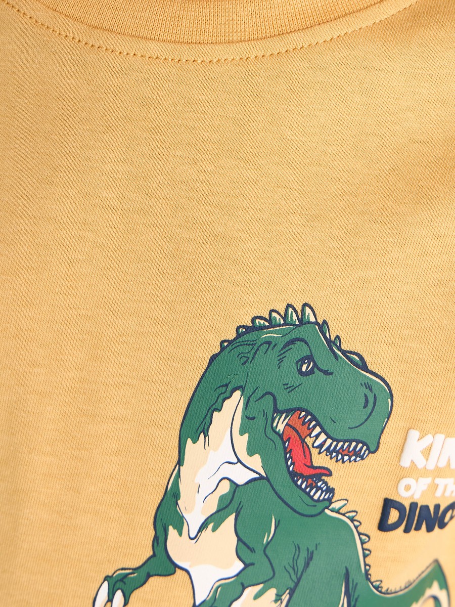T-Rex Dinosaur Print Cotton T-Shirt