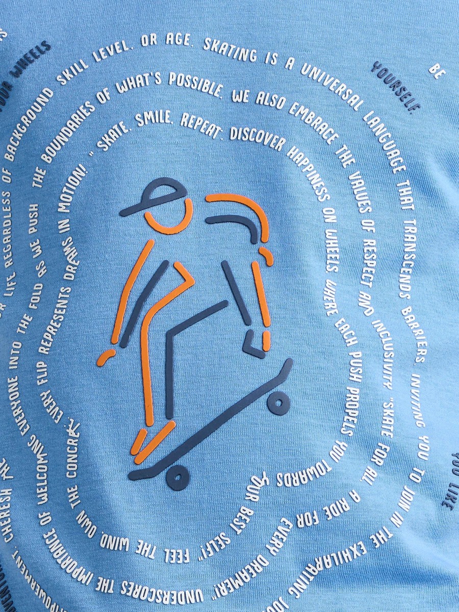 Skate Print Cotton T-Shirt