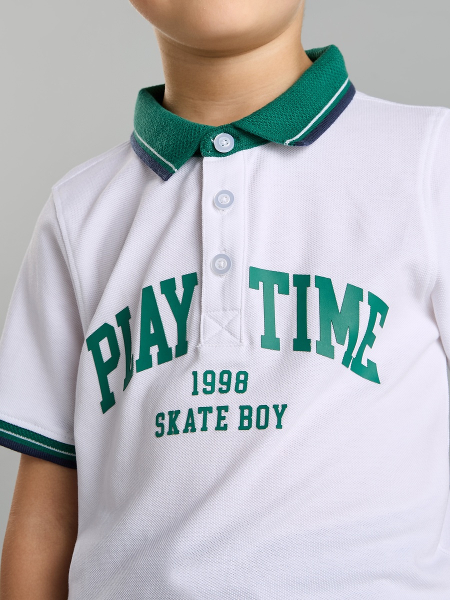 Varsity Print Polo T-Shirt