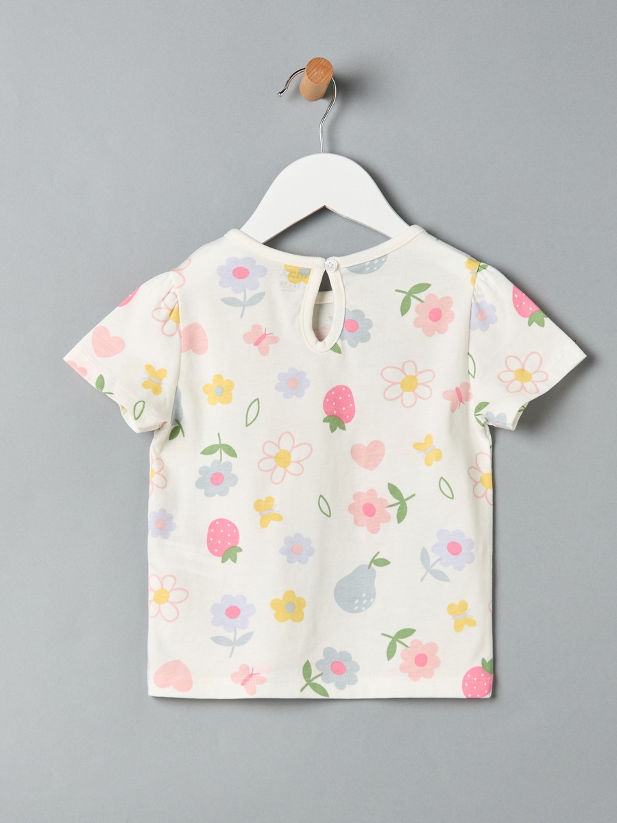 Floral Print Cotton T-Shirt